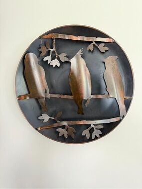 Metal Wall Art - Three Birds Silhouette in Black and Copper Made in India